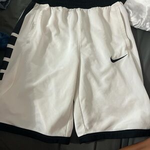 Nike White and Black Sports Shorts